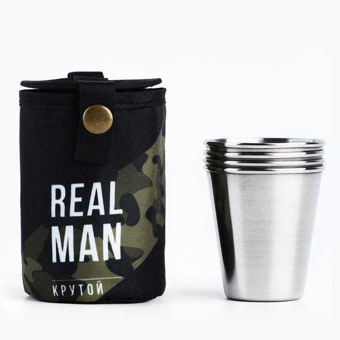 Стопки, набор в чехле «REAL MAN», 4 шт х 70 мл Стопки, набор в чехле «REAL MAN», 4 шт х 70 мл