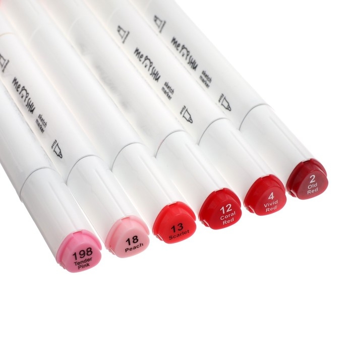 Маркеры для скетчинга двусторонние MESHU, 6 цветов (розовые цвета) Маркеры для скетчинга двусторонние MESHU, 6 цветов (розовые цвета)