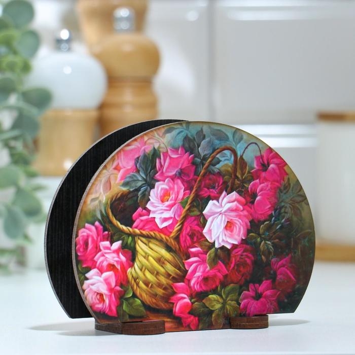 Салфетница Салфетница "Корзина роз", 13х10х5см