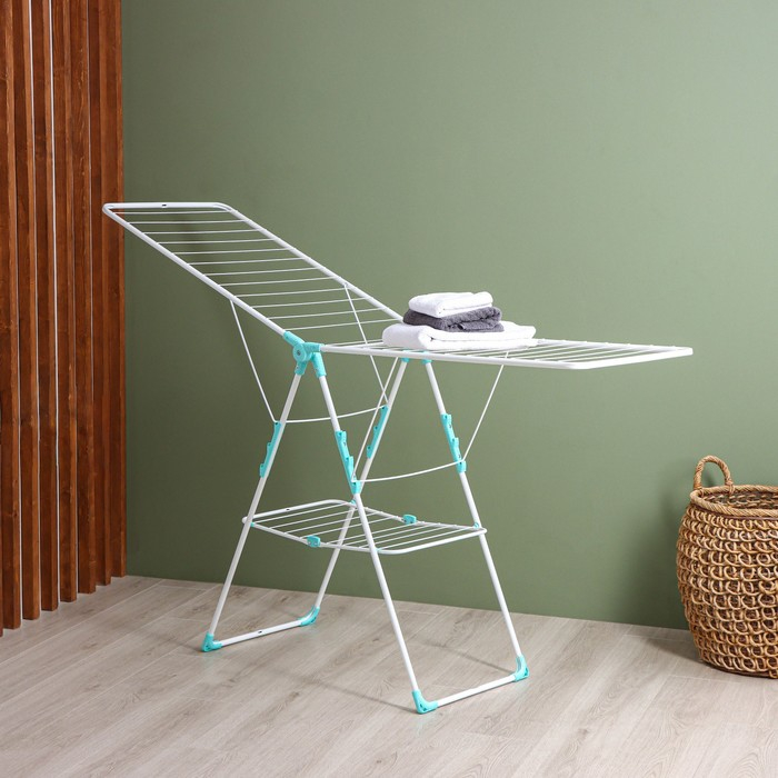 Сушилка для белья двухуровневая, рабочая длина 21 м, цвет белый Сушилка для белья двухуровневая, рабочая длина 21 м, цвет белый