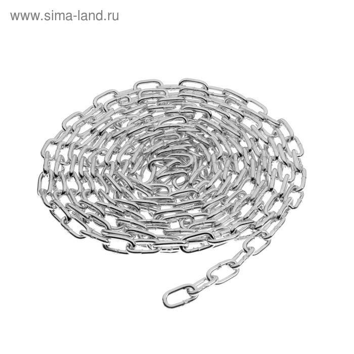 Цепь короткозвенная ТУНДРА krep, DIN766, диаметр 5 мм, сварная, оцинкованная, 5 м Цепь короткозвенная ТУНДРА krep, DIN766, диаметр 5 мм, сварная, оцинкованная, 5 м