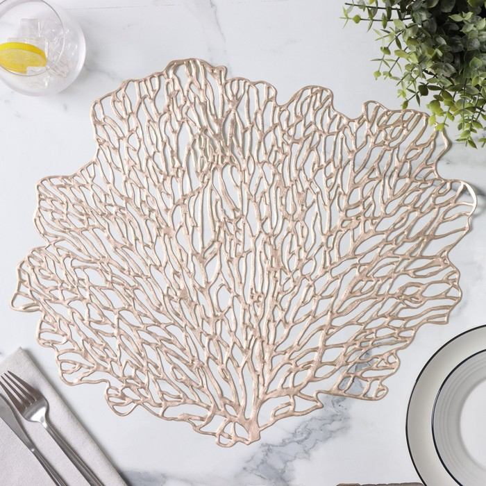 Салфетки сервировочные на стол Доляна «Кораллы», 4 шт, 48×39 см, цвет золотой Салфетки сервировочные на стол Доляна «Кораллы», 4 шт, 48×39 см, цвет золотой