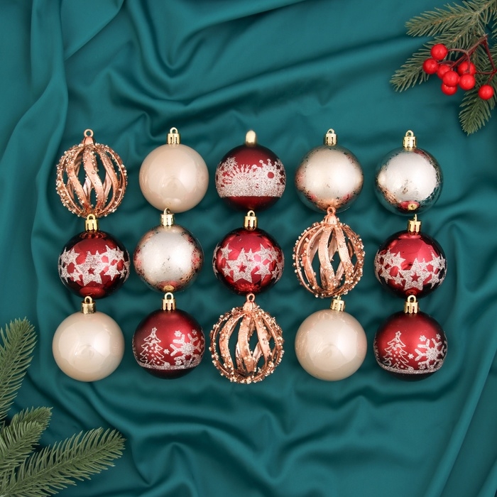 Набор шаров пластик d-6 см, 15 шт Набор шаров пластик d-6 см, 15 шт "Эйвери" микс