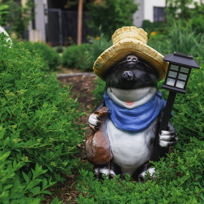 Садовый фонарь  Садовый фонарь "Крот с фонарем" 42см