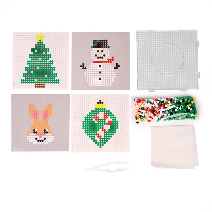 Новогодняя термомозаика «Новый год! Весёлый Зайка» с пинцетом Новогодняя термомозаика «Новый год! Весёлый Зайка» с пинцетом