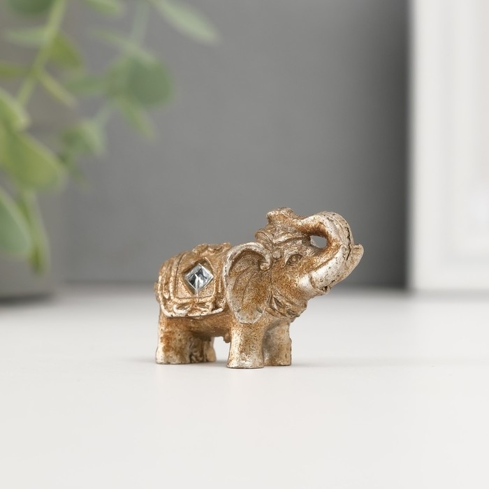 Сувенир полистоун Сувенир полистоун "Слоник с цветочком на попоне" 3х4х1,5 см