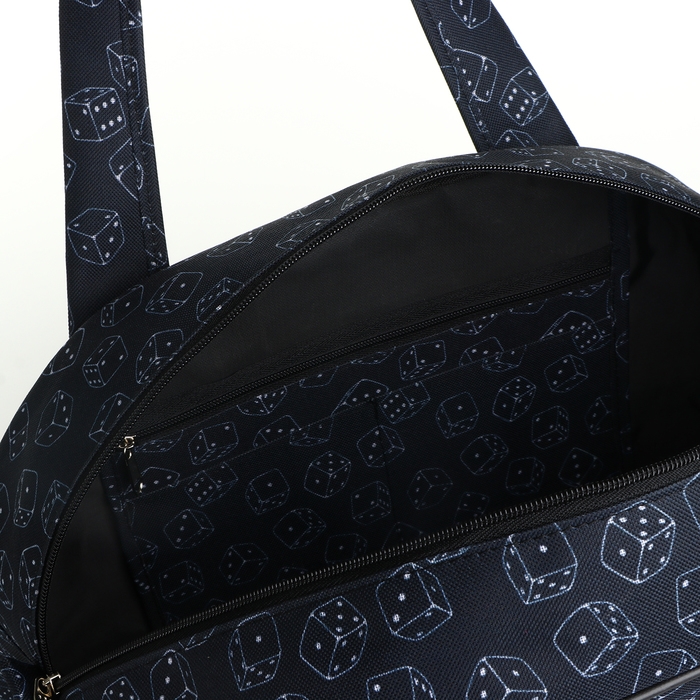 Сумка дорожная женская на молнии, наружный карман, цвет чёрный Сумка дорожная женская на молнии, наружный карман, цвет чёрный