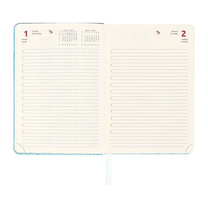Ежедневник датированный 2025 года A5, 168 листов, deVENTE. Barbara, твердая обложка кожзам с поролоном, перфорацией, ляссе, блок 70, голубой Ежедневник датированный 2025 года A5, 168 листов, deVENTE. Barbara, твердая обложка кожзам с поролоном, перфорацией, ляссе, блок 70, голубой