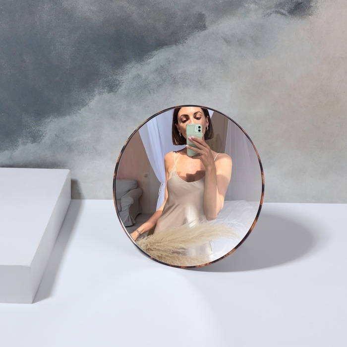 Зеркало настольное - подвесное «ANIMAL», d зеркальной поверхности 15,5 см, цвет «леопард» Зеркало настольное - подвесное «ANIMAL», d зеркальной поверхности 15,5 см, цвет «леопард»