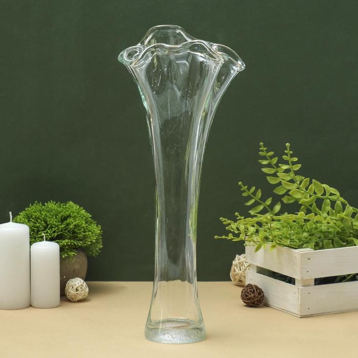 Ваза  Ваза "Волна" h 400 мм. из прозрачного стекла (без декора)