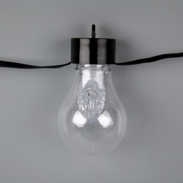 Умная гирлянда «Нить» 6 м с насадками «Лампочки с шишками», IP20, тёмная нить, 20 LED, свечение RGB, USB Умная гирлянда «Нить» 6 м с насадками «Лампочки с шишками», IP20, тёмная нить, 20 LED, свечение RGB, USB