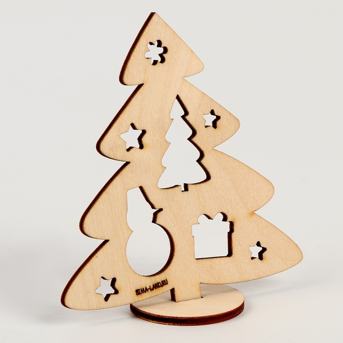 Заготовки для творчества на новый год «Елочки на подставке», 3 шт Заготовки для творчества на новый год «Елочки на подставке», 3 шт