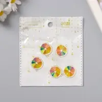 Декор для творчества металл, эмаль "Грейпфрут" 2х2,2 см