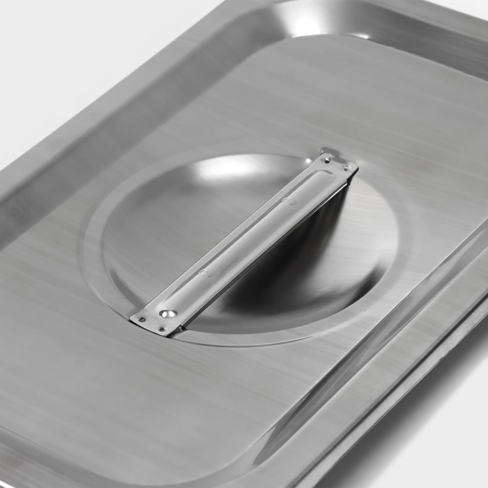 Крышка из нержавеющей стали к гастроемкости 1/4, 26,5×16,5 см толщина 0,8 мм Крышка из нержавеющей стали к гастроемкости 1/4, 26,5×16,5 см толщина 0,8 мм