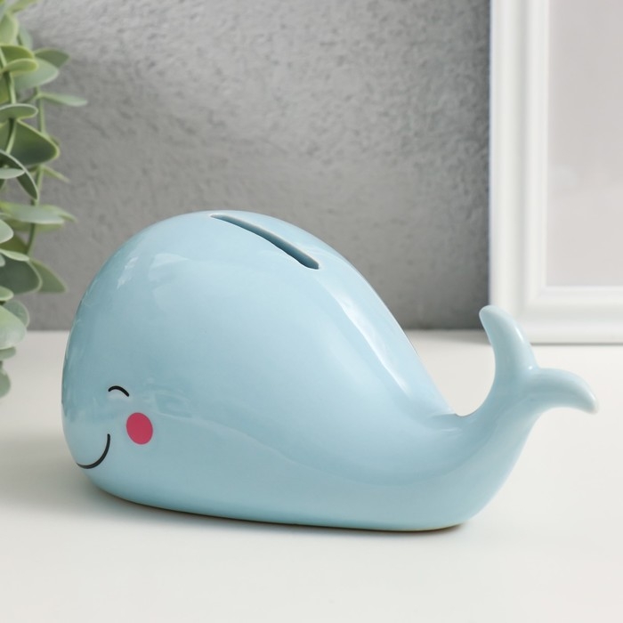 Копилка керамика Копилка керамика "Голубой китёнок" 16,7х9,9х9,1 см