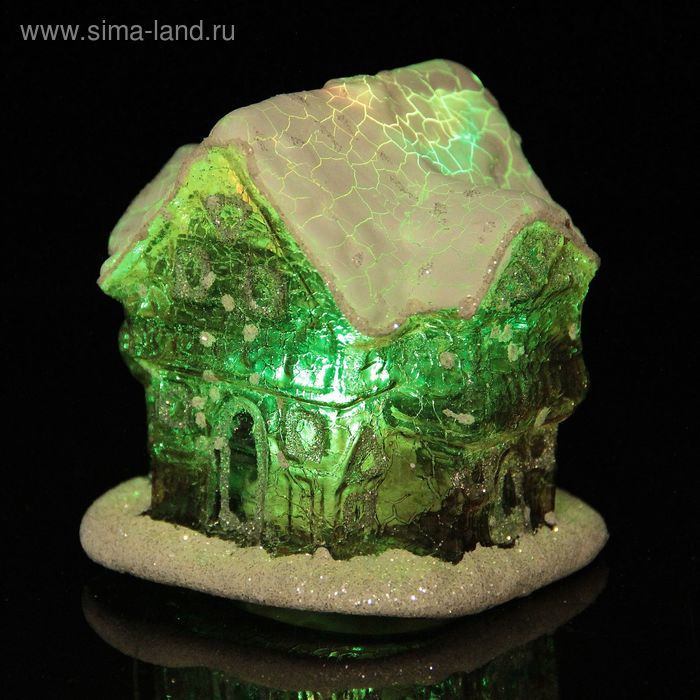 Фигурка домик 9,5*7,5*7,5 см золото свет Фигурка домик 9,5*7,5*7,5 см золото свет