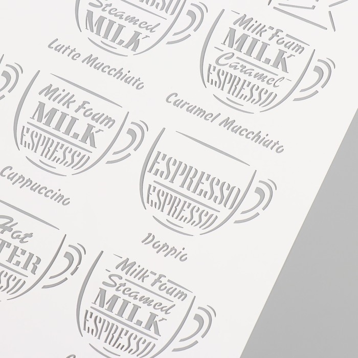 Трафарет пластиковый Трафарет пластиковый "Кофейное меню", 22х31 см
