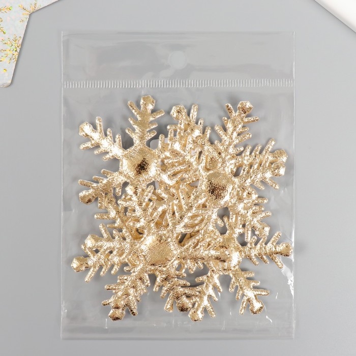 Декор для творчества Декор для творчества "Снежинка" Золото, 6 см (набор 6 шт)
