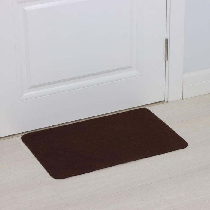 Коврик придверный влаговпитывающий Доляна, без окантовки, 40×60 см, цвет коричневый Коврик придверный влаговпитывающий Доляна, без окантовки, 40×60 см, цвет коричневый