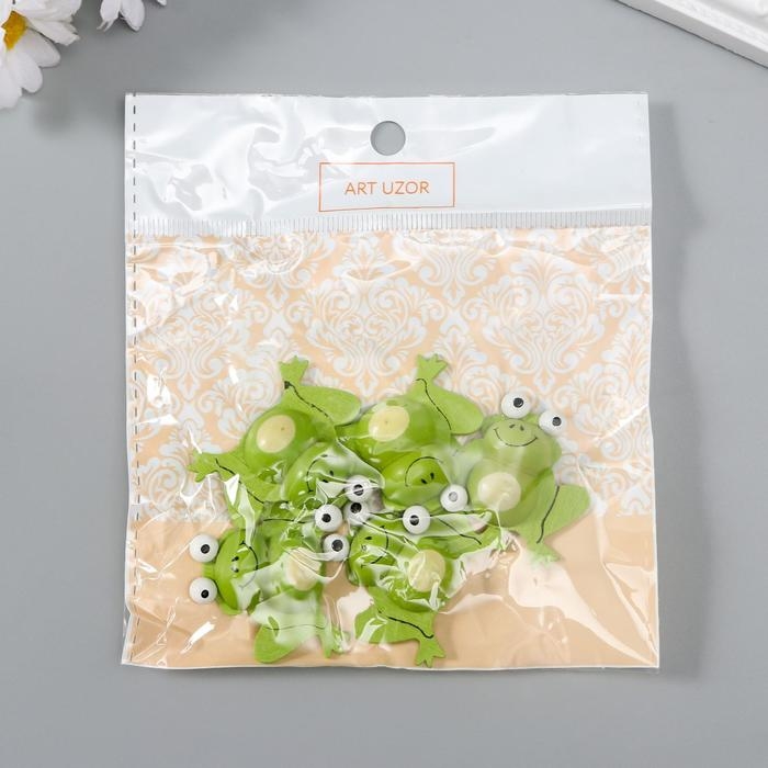 Декор для творчества дерево Декор для творчества дерево "Лягушонок" набор 5 шт 3,4х3 см