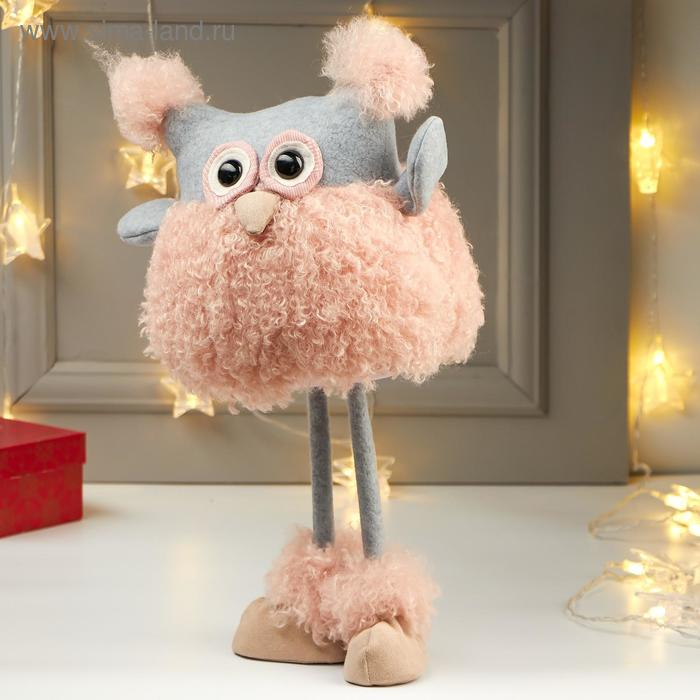 Кукла интерьерная Кукла интерьерная "Совушка в розовой кудрявой шубке" 42х15х19 см