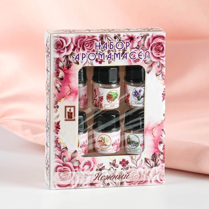 Набор эфирных масел Набор эфирных масел "Нежный", 6 штук по 3 мл, Богатство Аромата