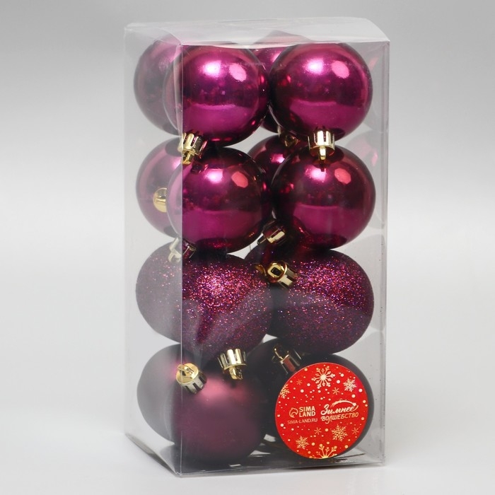 Набор шаров пластик d-5 см, 16 шт «Праздничное ассорти» Набор шаров пластик d-5 см, 16 шт «Праздничное ассорти»