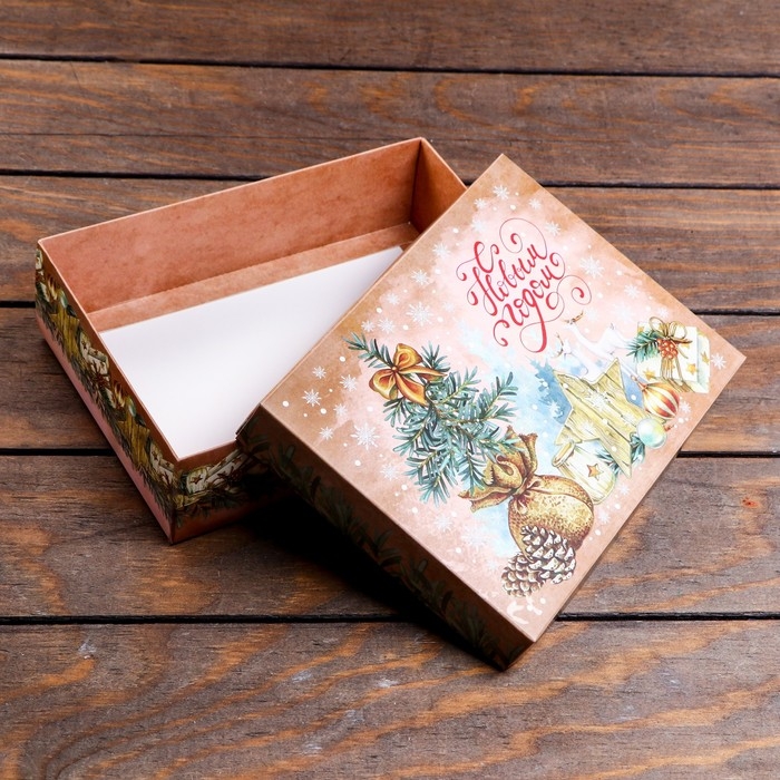 Подарочная коробка сборная Подарочная коробка сборная "Мешочек с елкой", 21 х 15 х 5,7 см