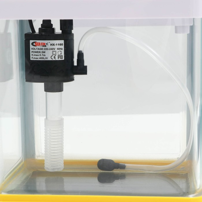 Аквариум SeaStar HX-180F в комплекте: LED-лампа, фильтр, 3,5 л, желтый Аквариум SeaStar HX-180F в комплекте: LED-лампа, фильтр, 3,5 л, желтый