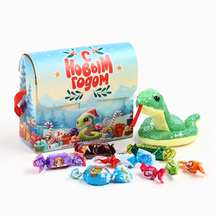 Сладкий детский новогодний подарок «С новым годом», конфеты + мягкая игрушка, 250 г Сладкий детский новогодний подарок «С новым годом», конфеты + мягкая игрушка, 250 г