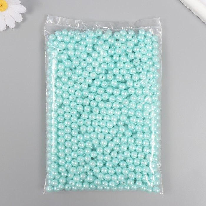 Набор бусин Набор бусин "Жемчуг" d 8 мм, 250 гр, голубой