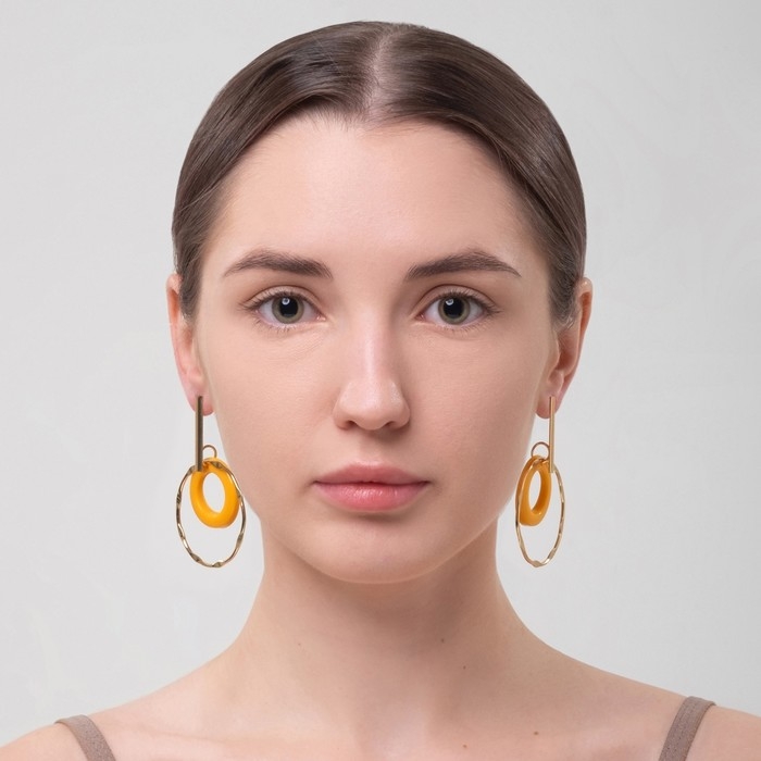 Серьги ассорти «Дежавю», цвет жёлтый в золоте Серьги ассорти «Дежавю», цвет жёлтый в золоте