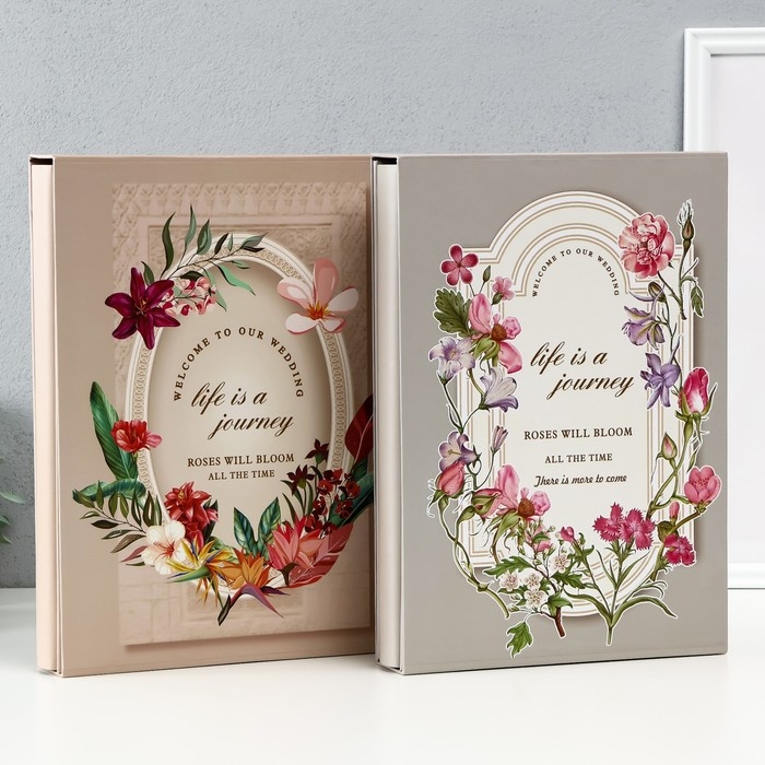 Фотоальбом на 300 фото 10х15 см Фотоальбом на 300 фото 10х15 см "Цветочная рамка" МИКС 23,5х5,5х33,5 см