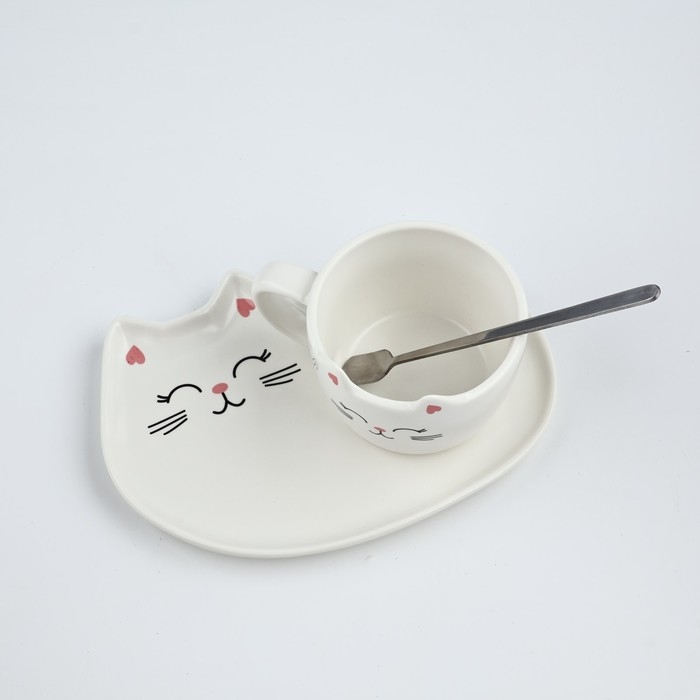 Набор  Набор "Кошечка", кружка 200 мл., блюдечко