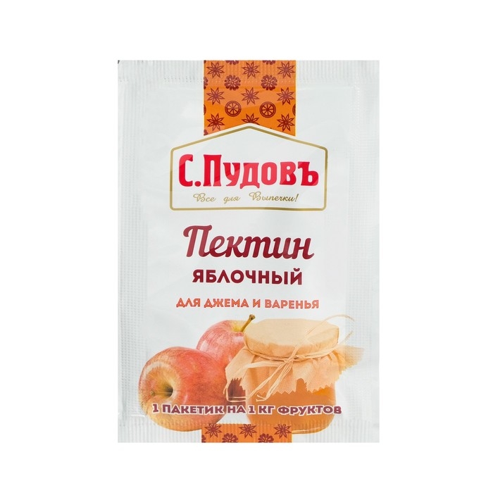 Пектин яблочный «С. Пудовъ», для джема и варенья, 10 г Пектин яблочный «С. Пудовъ», для джема и варенья, 10 г
