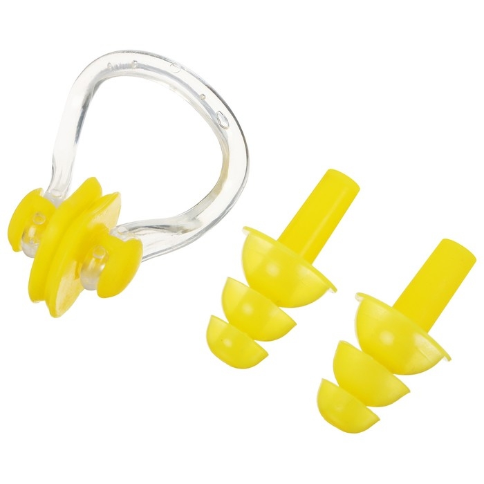 Набор для плавания ONLYTOP: зажим для носа, беруши, цвета МИКС Набор для плавания ONLYTOP: зажим для носа, беруши, цвета МИКС