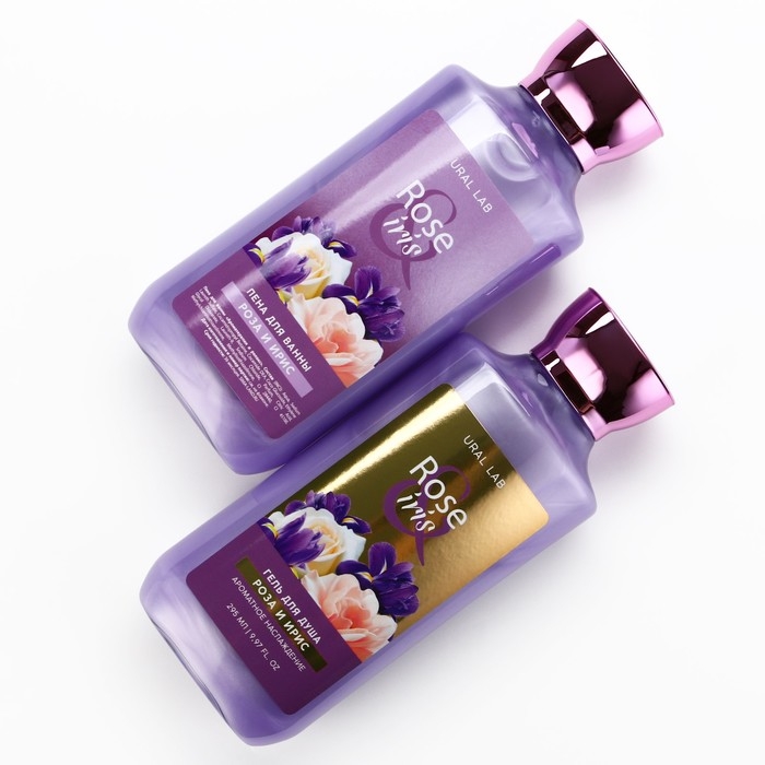 Подарочный набор косметики Rose iris, гель для душа и пена для ванны 2 х 295 мл, FLORAL & BEAUTY by URAL LAB Подарочный набор косметики Rose iris, гель для душа и пена для ванны 2 х 295 мл, FLORAL & BEAUTY by URAL LAB