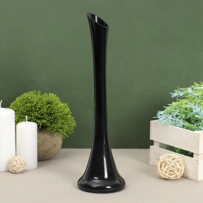 Ваза Ваза "Пять вечеров" чёрная глянцевая, фристайл d-2.5см 30х9см, 0.15л