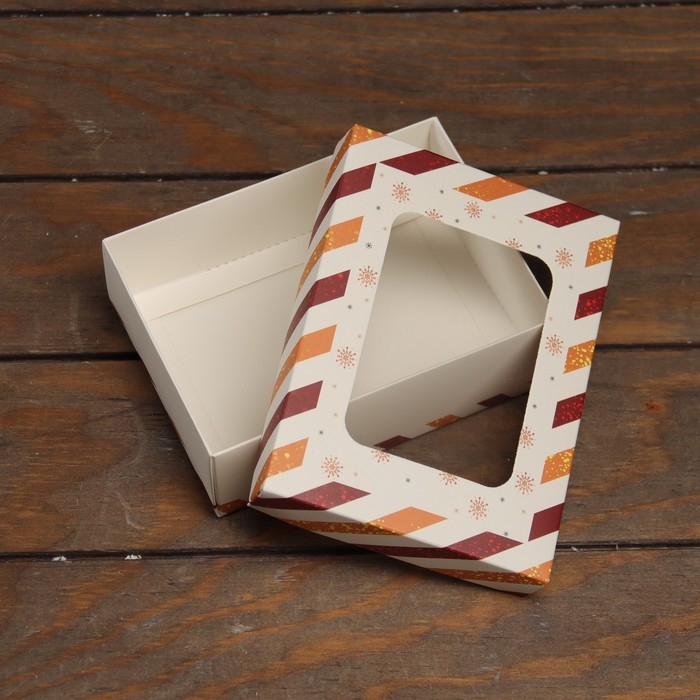 Новый год. Коробка подарочная новогодняя складная, крышка-дно, с окном Новый год. Коробка подарочная новогодняя складная, крышка-дно, с окном "Письмо Дедушке Морозу" 16,5 х 12,5 х 5,2 см