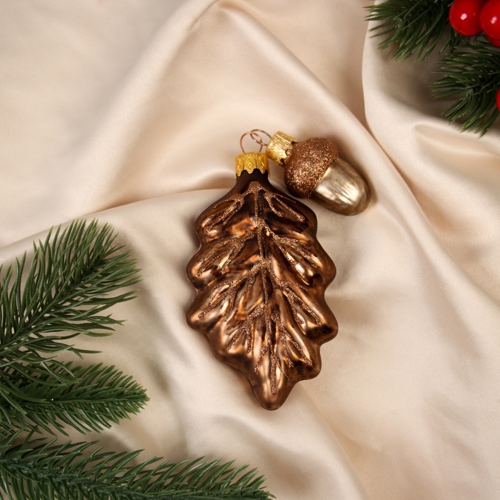 Ёлочное украшение Ёлочное украшение "Дубовый листочек", в подарочной упаковке h- см