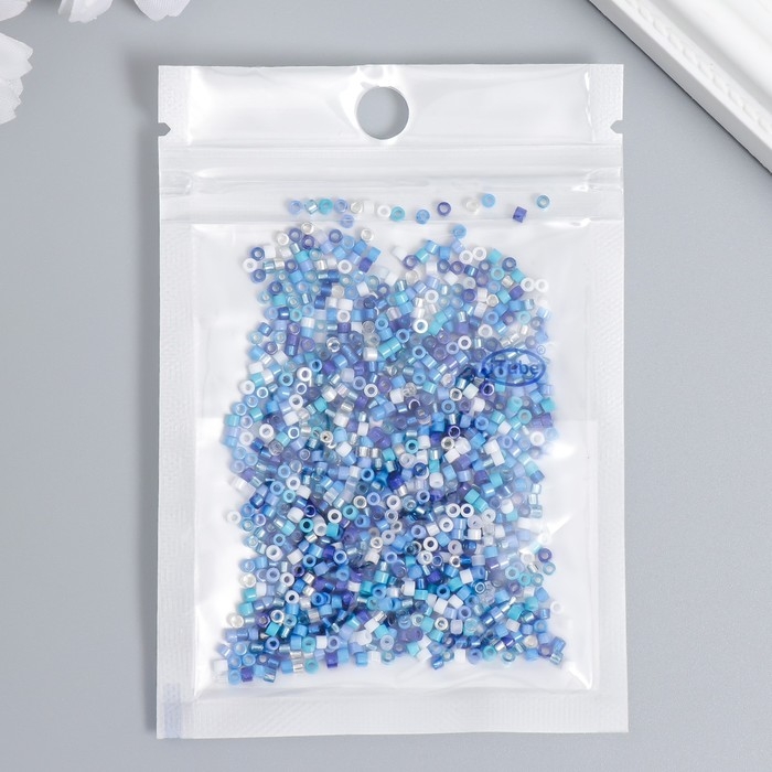 Бисер стекло 12/0  Бисер стекло 12/0 "Перламутр. Сине-голубое ассорти" 10 гр