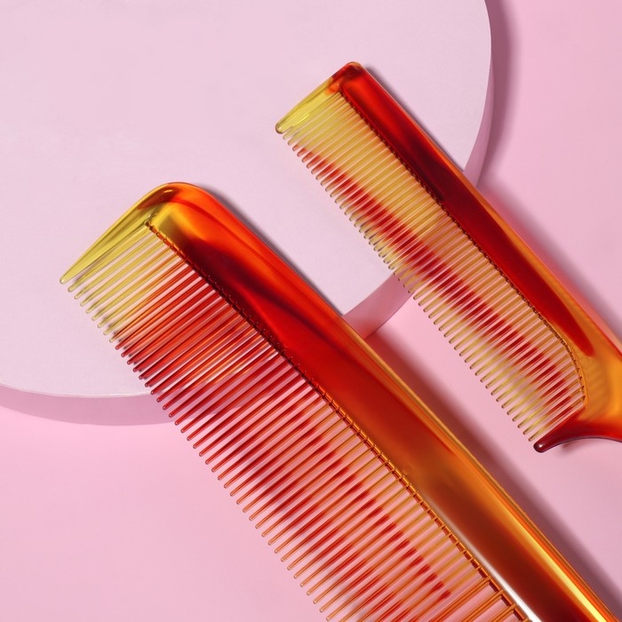 Набор расчёсок, 2 предмета, цвет «янтарный» Набор расчёсок, 2 предмета, цвет «янтарный»