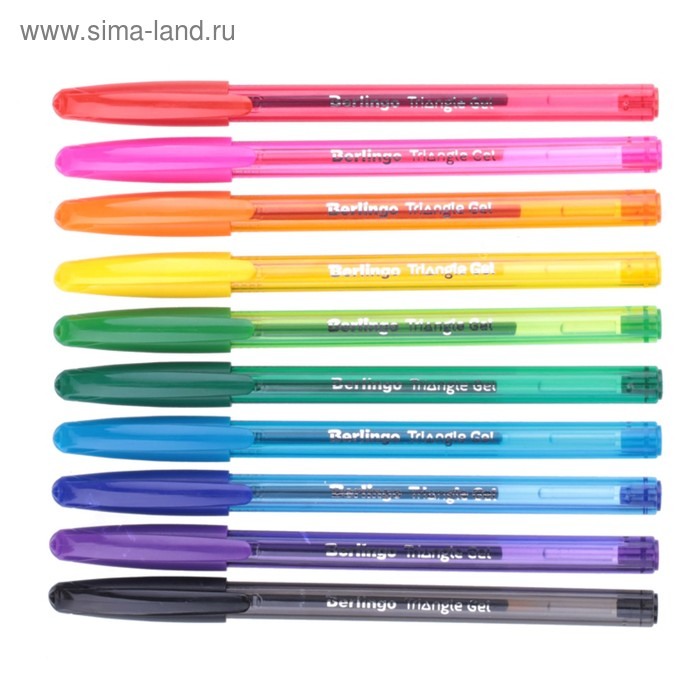 Набор гелевых ручек 10 цветов, Berlingo Набор гелевых ручек 10 цветов, Berlingo "Triangle Gel" 0.5мм, микс