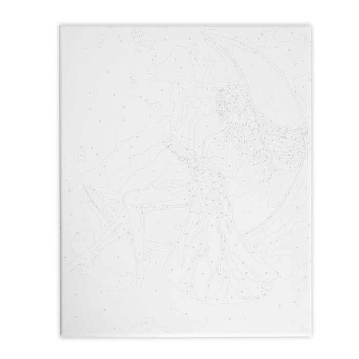 Картина по номерам на раме, с гирляндой &laquo;Девочка на луне&raquo;, 30х40 см