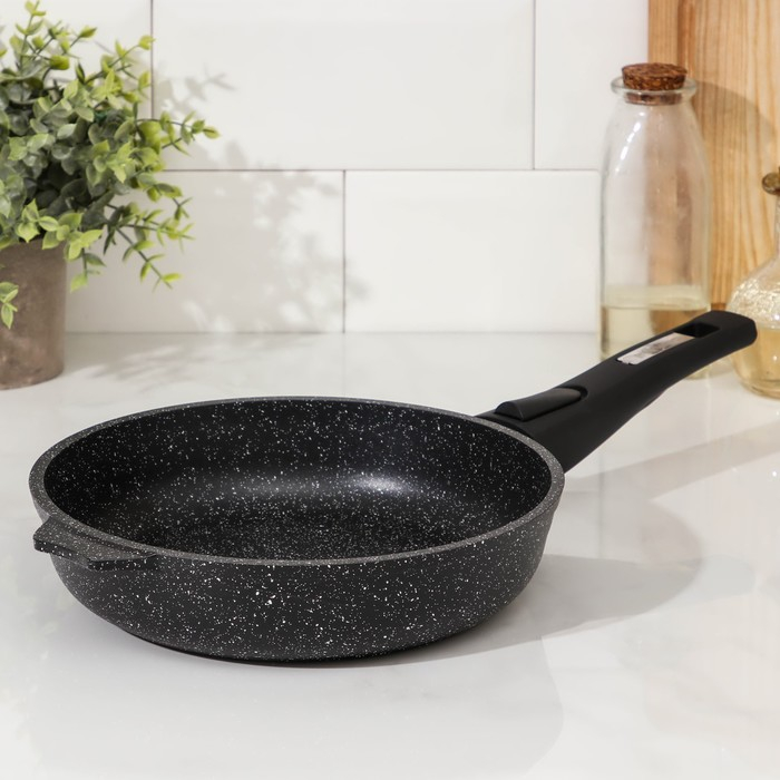 Сковорода «Гранит Black» Induction Pro», d=22 см, индукция, съёмная ручка, антипригарное покрытие