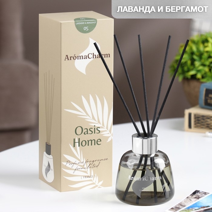 Диффузор ароматический Диффузор ароматический"OasisHome"№05Lavender&Bergamot,100мл,лавандабергамот