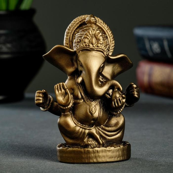 Фигура  Фигура "Ганеша" 11 см бронза  / мраморная крошка
