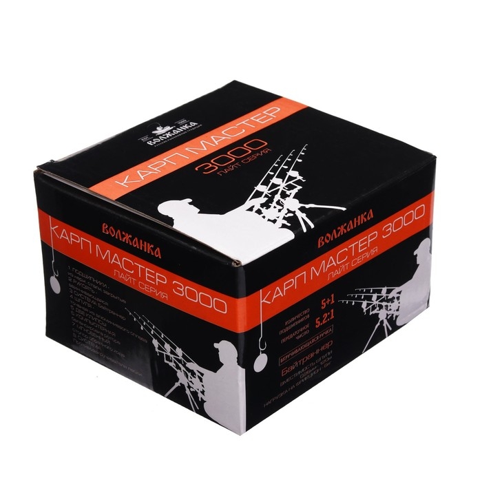 Катушка б/ин с бейтранером  Катушка б/ин с бейтранером "Волжанка" Карп Мастер 3000, 5+1 подшипник, 5.2:1