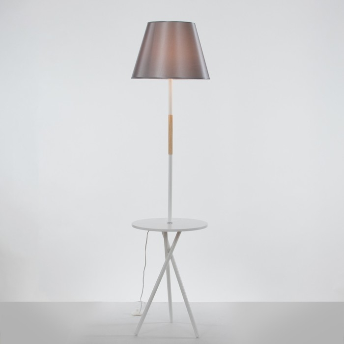 Торшер "Патрисиа" 1х15Вт Е27 со столиком белый/серый 40х40х157см