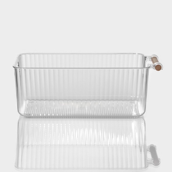 Контейнер для хранения с ручкой LaDо́m «Кристалл», 34×18,3×12 см, прозрачный Контейнер для хранения с ручкой LaDо́m «Кристалл», 34×18,3×12 см, прозрачный